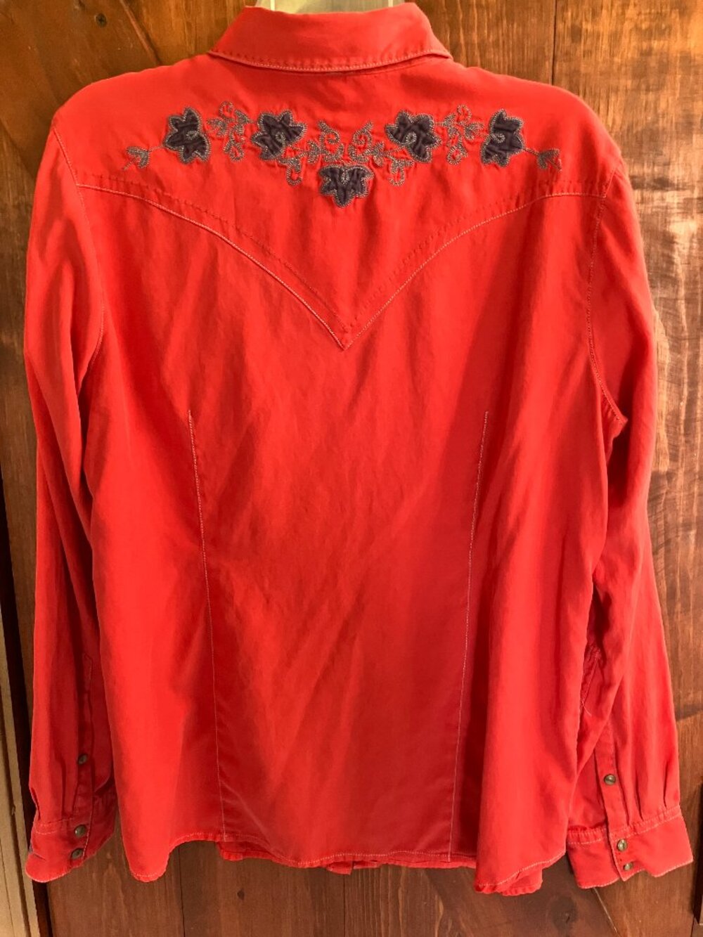 Ryan Michael Silk Blend Red Western Shirt XL - Picture 3 of 13